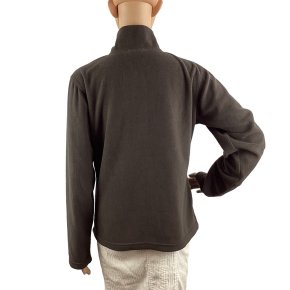 Free Country Fleece Quarter Zip Pullover Size M Brown Mock Neck - Picture 5 of 6